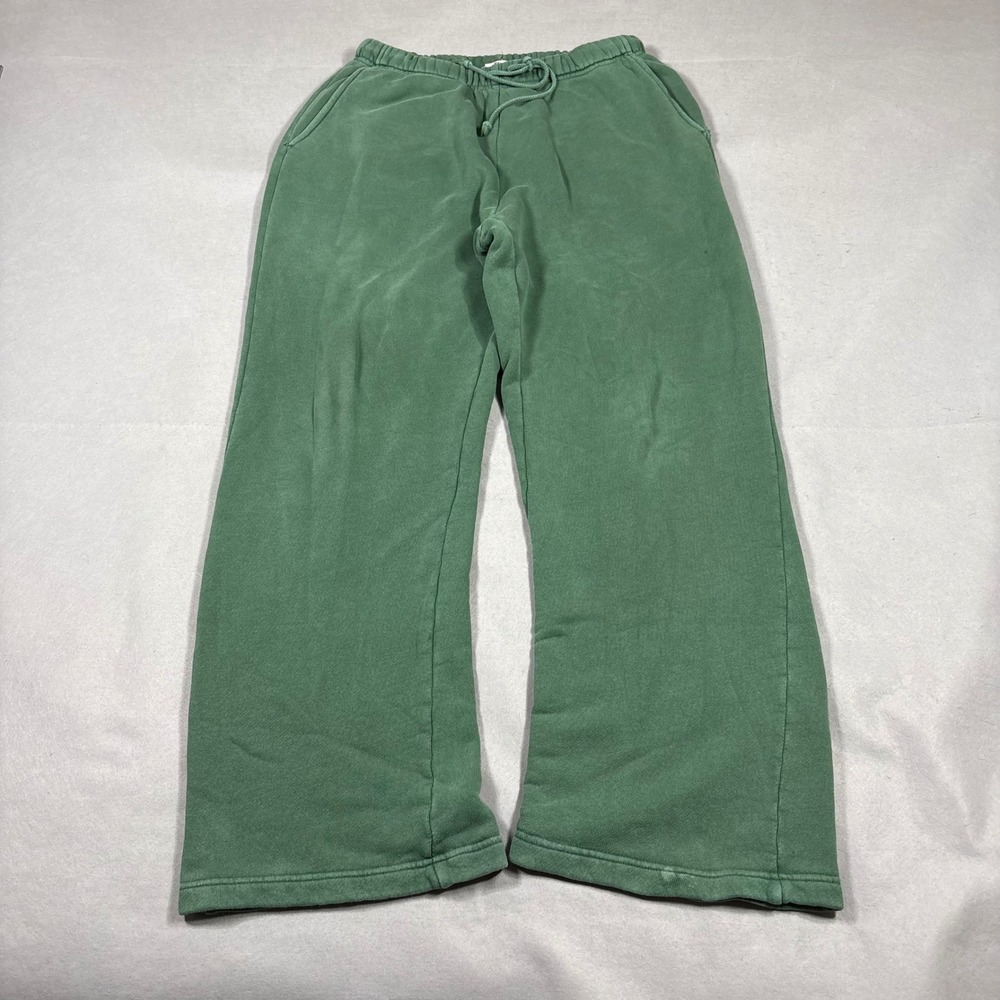 Elwood Core Wide Leg Sweatpants Green Organic Cotton French Terry CP00002 Mens M